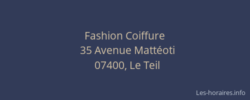Fashion Coiffure