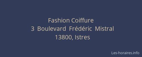 Fashion Coiffure
