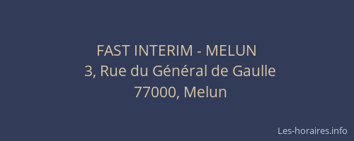 FAST INTERIM - MELUN