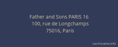 Father and Sons PARIS 16