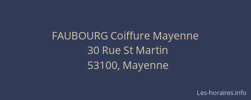 FAUBOURG Coiffure Mayenne