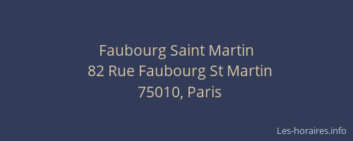 Faubourg Saint Martin