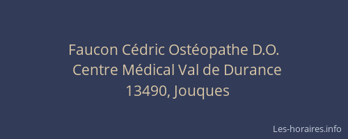 Faucon Cédric Ostéopathe D.O.