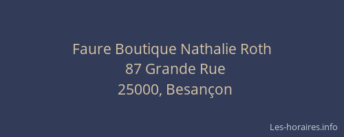 Faure Boutique Nathalie Roth