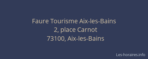 Faure Tourisme Aix-les-Bains