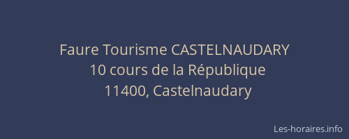 Faure Tourisme CASTELNAUDARY