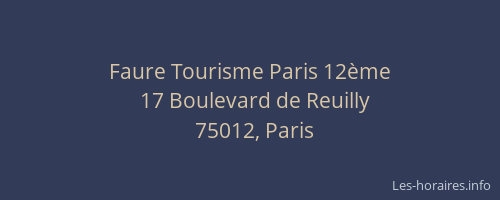 Faure Tourisme Paris 12ème