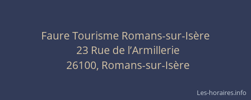 Faure Tourisme Romans-sur-Is&egrave;re