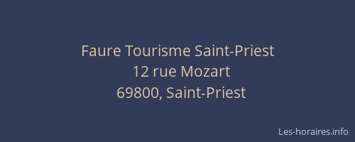 Faure Tourisme Saint-Priest