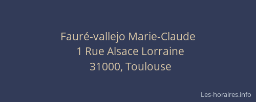 Fauré-vallejo Marie-Claude