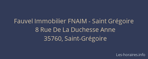 Fauvel Immobilier FNAIM - Saint Grégoire