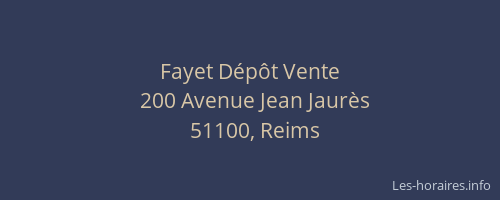 Fayet Dépôt Vente