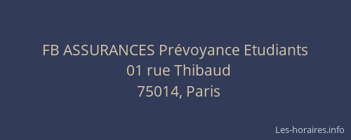 FB ASSURANCES Prévoyance Etudiants