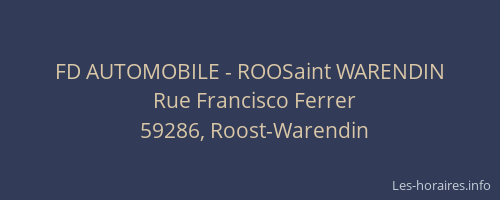 FD AUTOMOBILE - ROOSaint WARENDIN