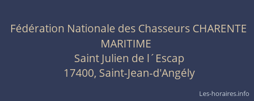 Fédération Nationale des Chasseurs CHARENTE MARITIME