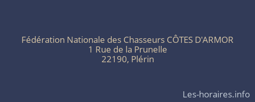 F&eacute;d&eacute;ration Nationale des Chasseurs C&Ocirc;TES D'ARMOR