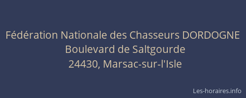F&eacute;d&eacute;ration Nationale des Chasseurs DORDOGNE