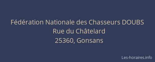 Fédération Nationale des Chasseurs DOUBS