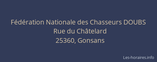 F&eacute;d&eacute;ration Nationale des Chasseurs DOUBS