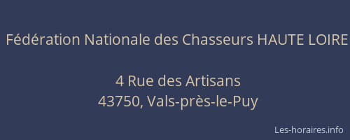 Fédération Nationale des Chasseurs HAUTE LOIRE