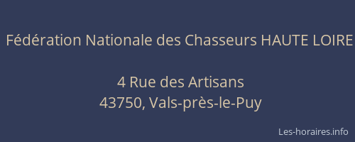 F&eacute;d&eacute;ration Nationale des Chasseurs HAUTE LOIRE