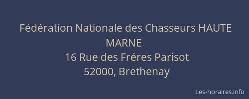 Fédération Nationale des Chasseurs HAUTE MARNE