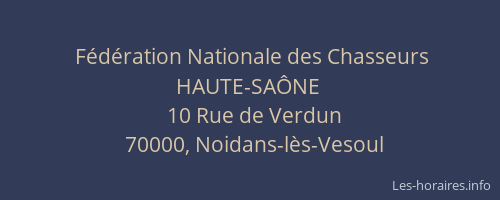 F&eacute;d&eacute;ration Nationale des Chasseurs HAUTE-SA&Ocirc;NE