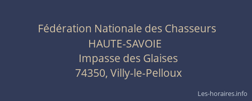 Fédération Nationale des Chasseurs HAUTE-SAVOIE