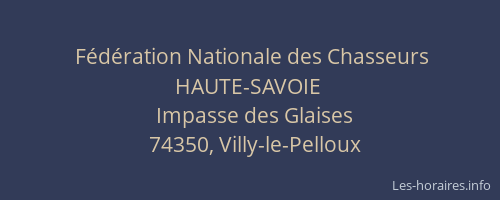 F&eacute;d&eacute;ration Nationale des Chasseurs HAUTE-SAVOIE