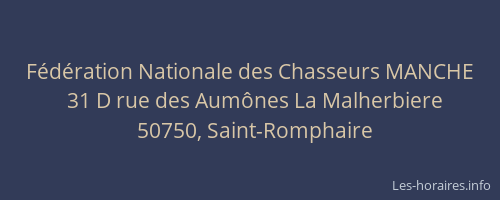 F&eacute;d&eacute;ration Nationale des Chasseurs MANCHE