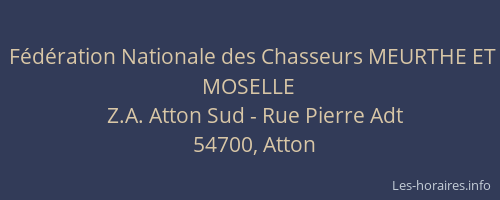 F&eacute;d&eacute;ration Nationale des Chasseurs MEURTHE ET MOSELLE