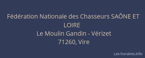 F&eacute;d&eacute;ration Nationale des Chasseurs SA&Ocirc;NE ET LOIRE