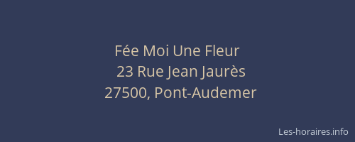 F&eacute;e Moi Une Fleur