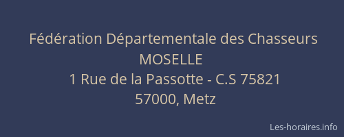 Fédération Départementale des Chasseurs MOSELLE