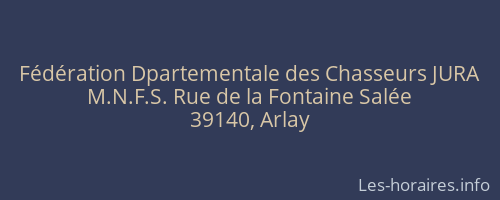 Fédération Dpartementale des Chasseurs JURA