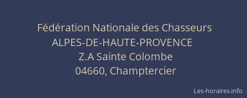 Fédération Nationale des Chasseurs ALPES-DE-HAUTE-PROVENCE