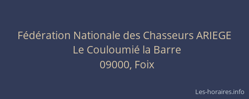 Fédération Nationale des Chasseurs ARIEGE