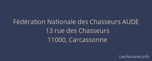 Fédération Nationale des Chasseurs AUDE
