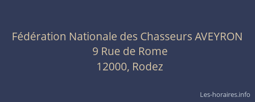 Fédération Nationale des Chasseurs AVEYRON