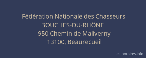 Fédération Nationale des Chasseurs BOUCHES-DU-RHÔNE