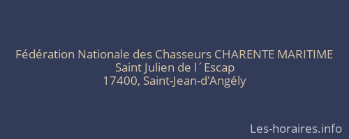 Fédération Nationale des Chasseurs CHARENTE MARITIME