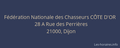 Fédération Nationale des Chasseurs CÔTE D'OR
