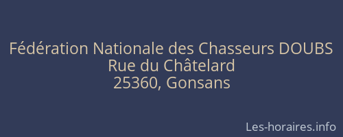 Fédération Nationale des Chasseurs DOUBS
