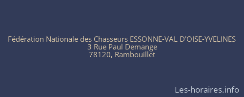 Fédération Nationale des Chasseurs ESSONNE-VAL D'OISE-YVELINES