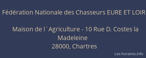Fédération Nationale des Chasseurs EURE ET LOIR