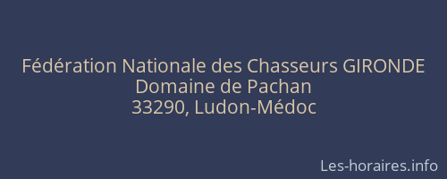 Fédération Nationale des Chasseurs GIRONDE