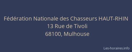 Fédération Nationale des Chasseurs HAUT-RHIN