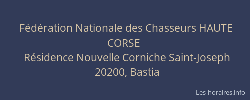 Fédération Nationale des Chasseurs HAUTE CORSE