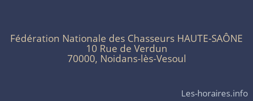 Fédération Nationale des Chasseurs HAUTE-SAÔNE