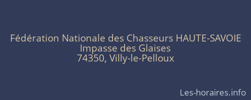 Fédération Nationale des Chasseurs HAUTE-SAVOIE